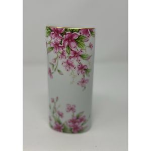 Lefton China Vase; 1994; Small Pink Flowers on White China; #01457; Geo Z Lefton